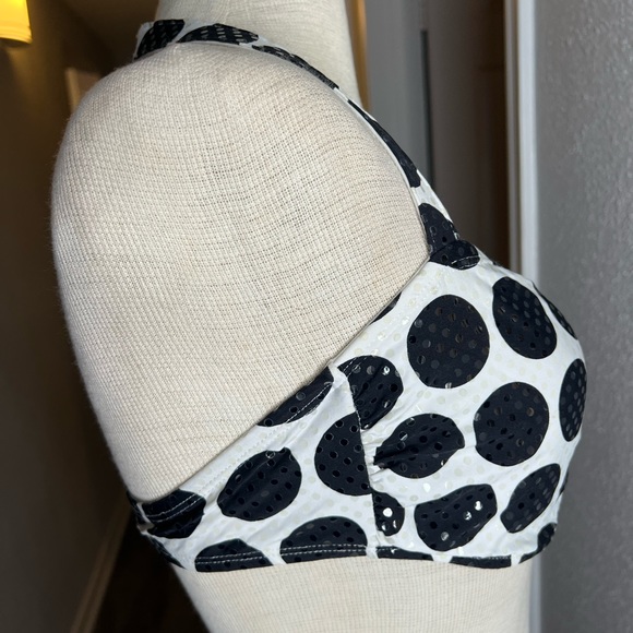 Jantzen polka dot sequin bikini top retro halter swimsuit - Picture 2 of 12